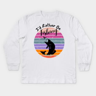 I'd Rather Be Fishing Kids Long Sleeve T-Shirt